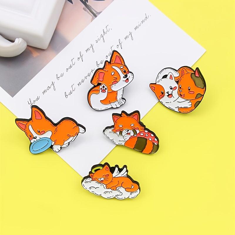 Animal Cat Corgi Raccoon Brooch