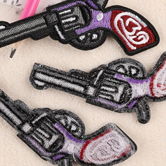 3pcs Teen Creative Gun Embroidery Patch Decorative Accessories