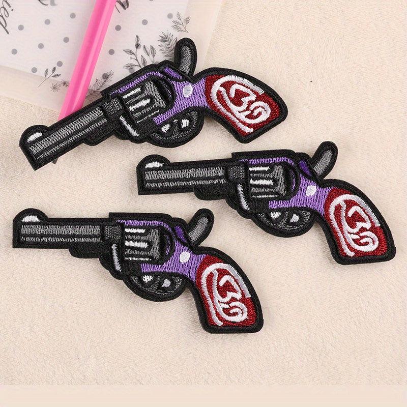 3pcs Teen Creative Gun Embroidery Patch Decorative Accessories
