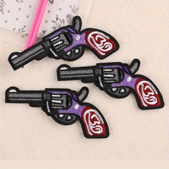 3pcs Teen Creative Gun Embroidery Patch Decorative Accessories