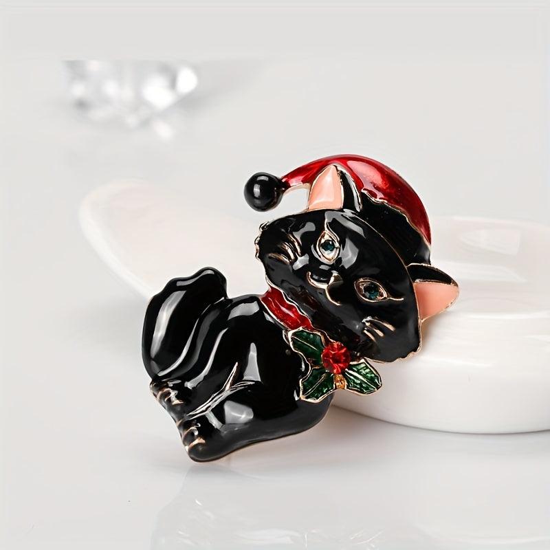 Men's Boutique Oil Dripping Cat Animal Brooch