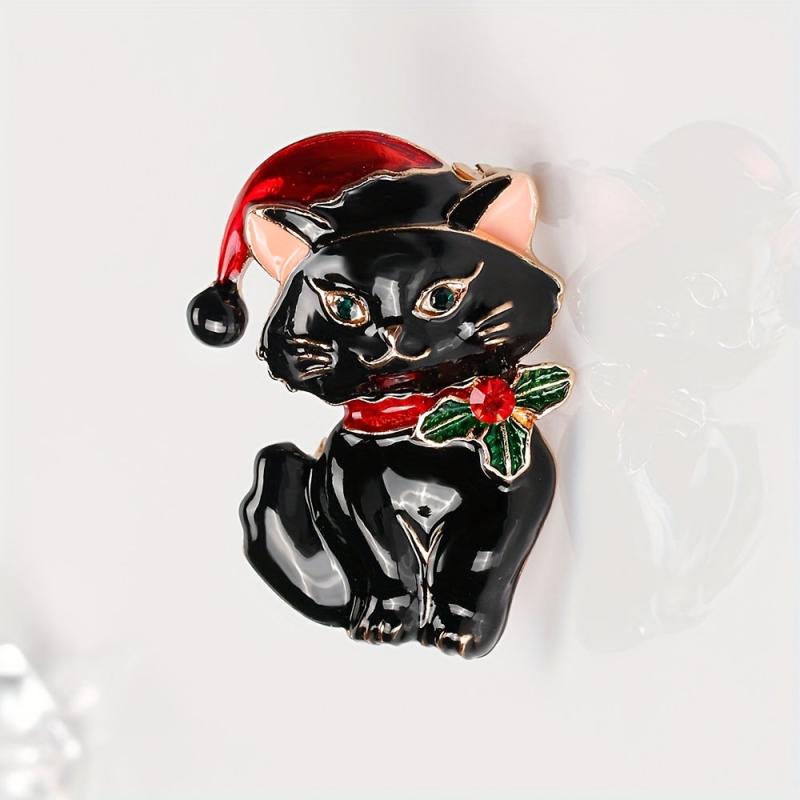 Men's Boutique Oil Dripping Cat Animal Brooch