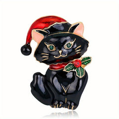 Men's Boutique Oil Dripping Cat Animal Brooch