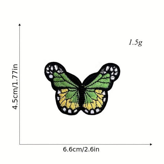 42pcs Cartoon Embroidered Iron On Patches Butterfly Planet Cloth Stickers