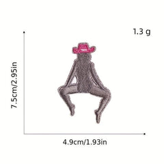 12pcs Cowgirl Iron On Patches Sew On Embroidered Applique Repair Patch