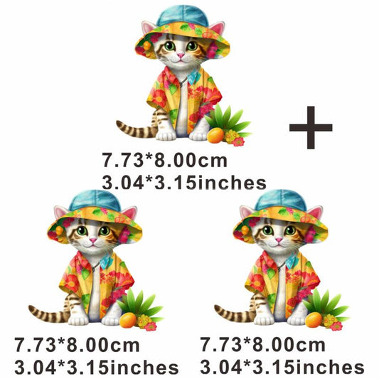 Cat Ladies Clothes Stickers Men Iron On Applique Patches