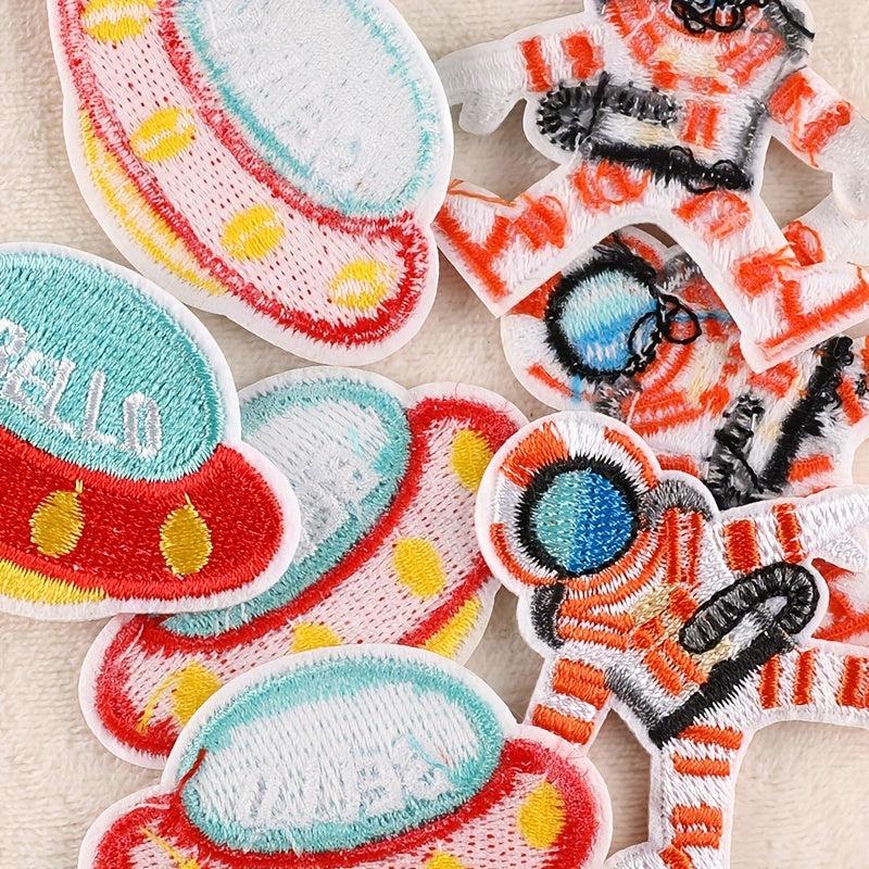 7pcs Astronaut Flying Saucer Embroidery DIY Patch Decorative Accessories