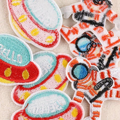 7pcs Astronaut Flying Saucer Embroidery DIY Patch Decorative Accessories