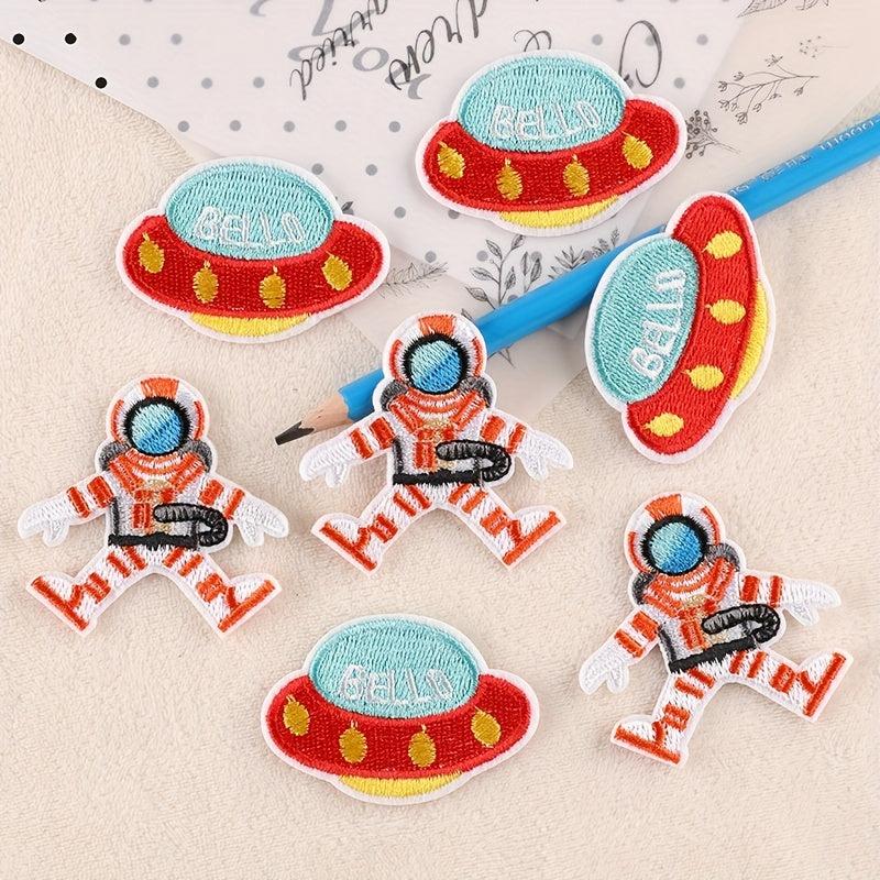 7pcs Astronaut Flying Saucer Embroidery DIY Patch Decorative Accessories