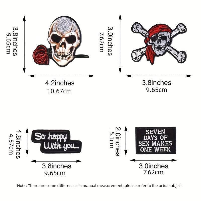 18pcs Embroidered Punk Style Cloth Patches Stickers DIY Decorative Patches