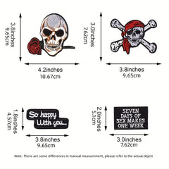 18pcs Embroidered Punk Style Cloth Patches Stickers DIY Decorative Patches