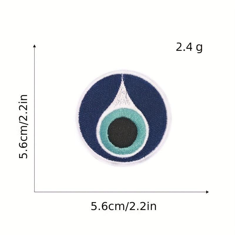 9pcs Devil's Eye Iron On Patches For Men Sew On Embroidered Applique