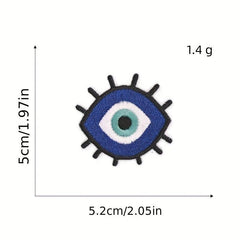 9pcs Devil's Eye Iron On Patches For Men Sew On Embroidered Applique