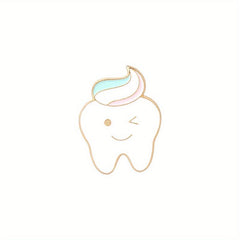 Teeth Toothbrush Enamel Brooch Pin Cartoon Lapel Pin