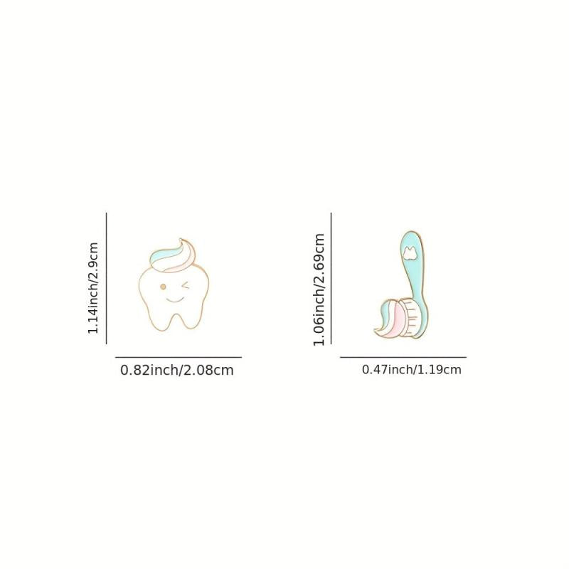 Teeth Toothbrush Enamel Brooch Pin Cartoon Lapel Pin