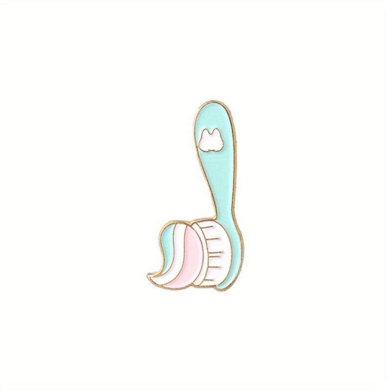 Teeth Toothbrush Enamel Brooch Pin Cartoon Lapel Pin