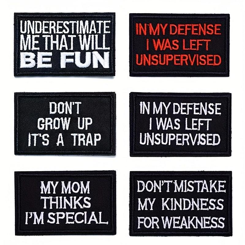 20pcs Red Letter Badge Cartoon Stickers Embroidered Chapter Patch Cloth Stickers
