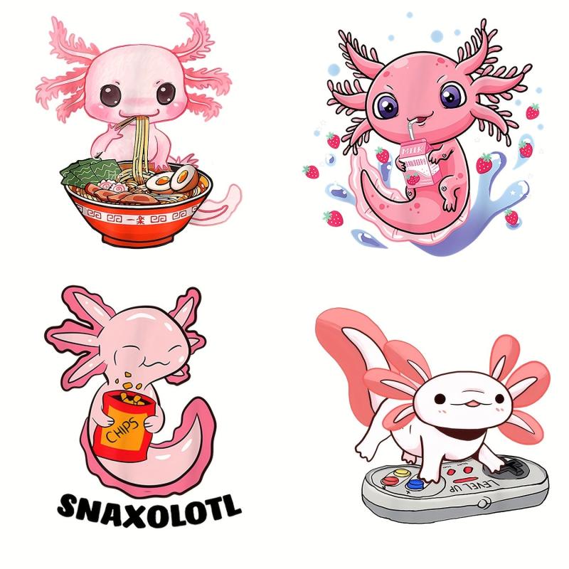 Axolotl Cartoon Iron On Heat Transfer Sticker For Girls