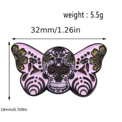 Men's Moth Skull Novelty Brooch