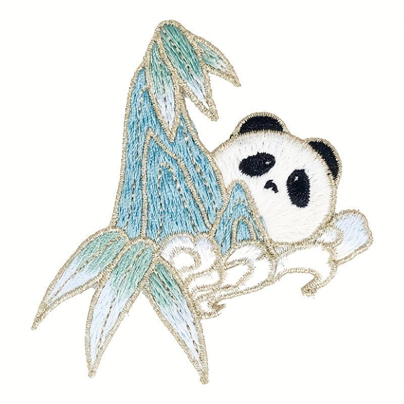 Bamboo Panda Animal Embroidery Hand Sewing for Veil Collar Purse Denim Jacket