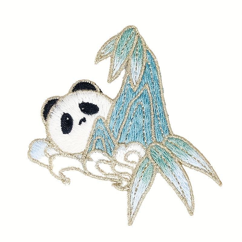 Bamboo Panda Animal Embroidery Hand Sewing for Veil Collar Purse Denim Jacket