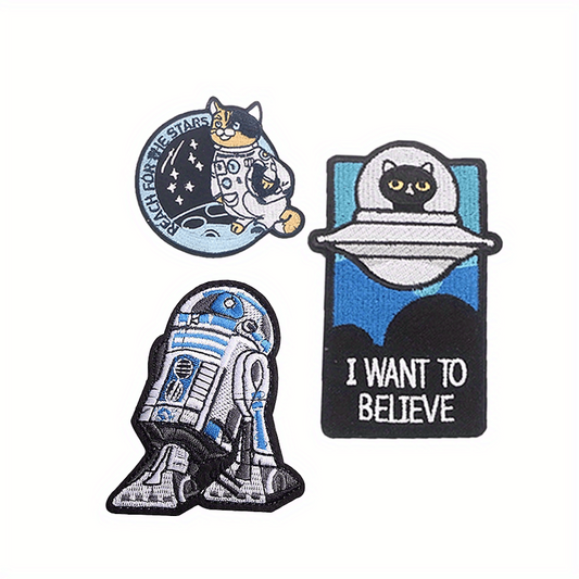 11pcs Universe Iron On Patches Sew On Embroidered Applique Repair Patch