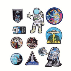 11pcs Universe Iron On Patches Sew On Embroidered Applique Repair Patch