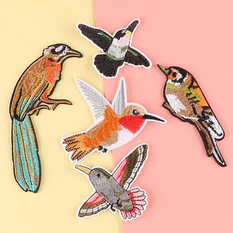 5pcs Cartoon Bird Embroidered Patches for Clothes Jeans Decorative Accessories
