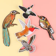 5pcs Cartoon Bird Embroidered Patches for Clothes Jeans Decorative Accessories