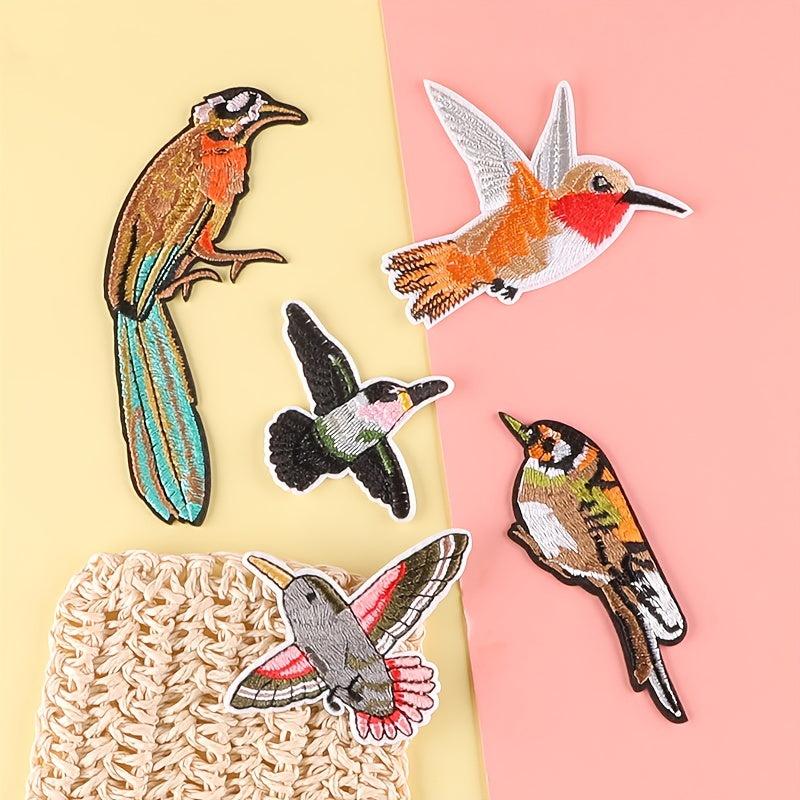 5pcs Cartoon Bird Embroidered Patches for Clothes Jeans Decorative Accessories