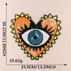 Cartoon Sequins Heart Eye Embroidered Patch DIY Clothes Jacket Accessories