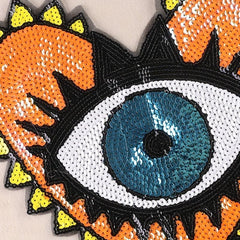 Cartoon Sequins Heart Eye Embroidered Patch DIY Clothes Jacket Accessories