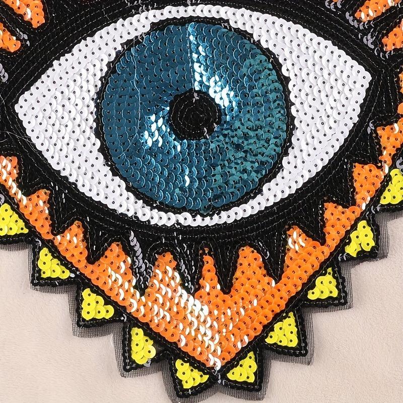 Cartoon Sequins Heart Eye Embroidered Patch DIY Clothes Jacket Accessories