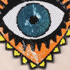 Cartoon Sequins Heart Eye Embroidered Patch DIY Clothes Jacket Accessories
