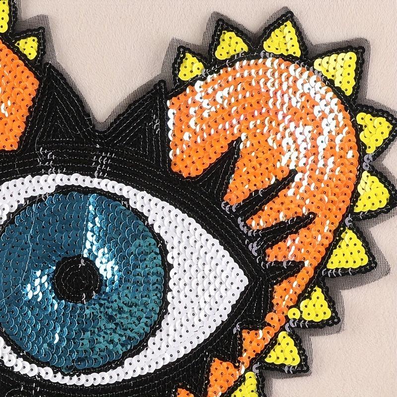 Cartoon Sequins Heart Eye Embroidered Patch DIY Clothes Jacket Accessories