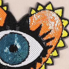Cartoon Sequins Heart Eye Embroidered Patch DIY Clothes Jacket Accessories