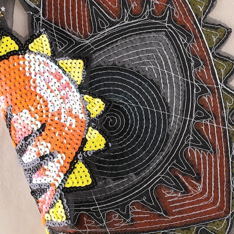 Cartoon Sequins Heart Eye Embroidered Patch DIY Clothes Jacket Accessories