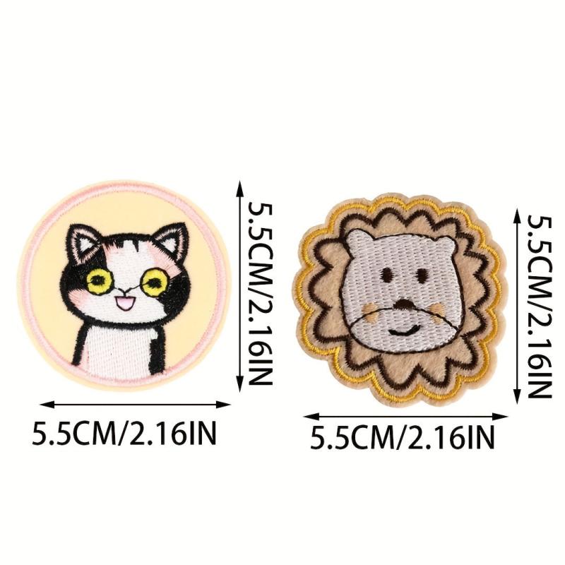 Cute Cats & Lions Embroidery Stickers for Decoration