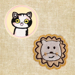 Cute Cats & Lions Embroidery Stickers for Decoration