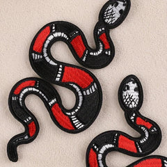 2pcs Boys Snake Embroidery DIY Patch for Clothes Backpack Hat