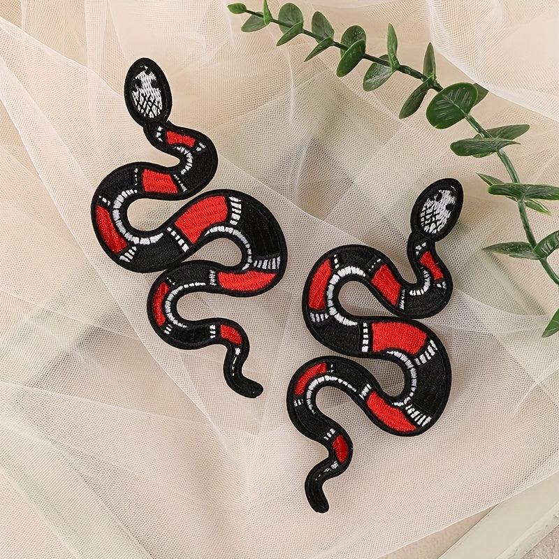 2pcs Boys Snake Embroidery DIY Patch for Clothes Backpack Hat