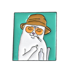 Cat Skull Cartoon Animal Pin Cat Brooch