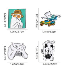 Cat Skull Cartoon Animal Pin Cat Brooch
