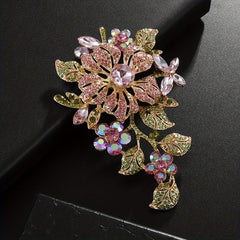 Men's Rhinestone Flower Brooch Wedding Party Dress Pin