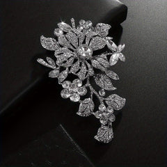 Men's Rhinestone Flower Brooch Wedding Party Dress Pin