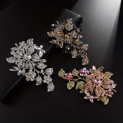 Men's Rhinestone Flower Brooch Wedding Party Dress Pin
