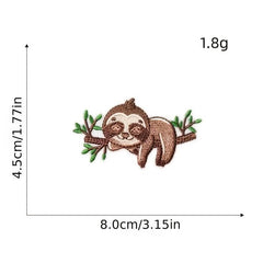 8pcs Boys Cartoon Sloth Embroidered Patches for Clothes Jackets Jeans