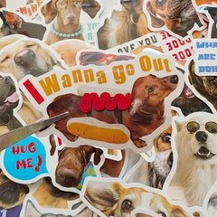 100pcs Dog Print Stickers Waterproof Decoration for Bottle Laptop