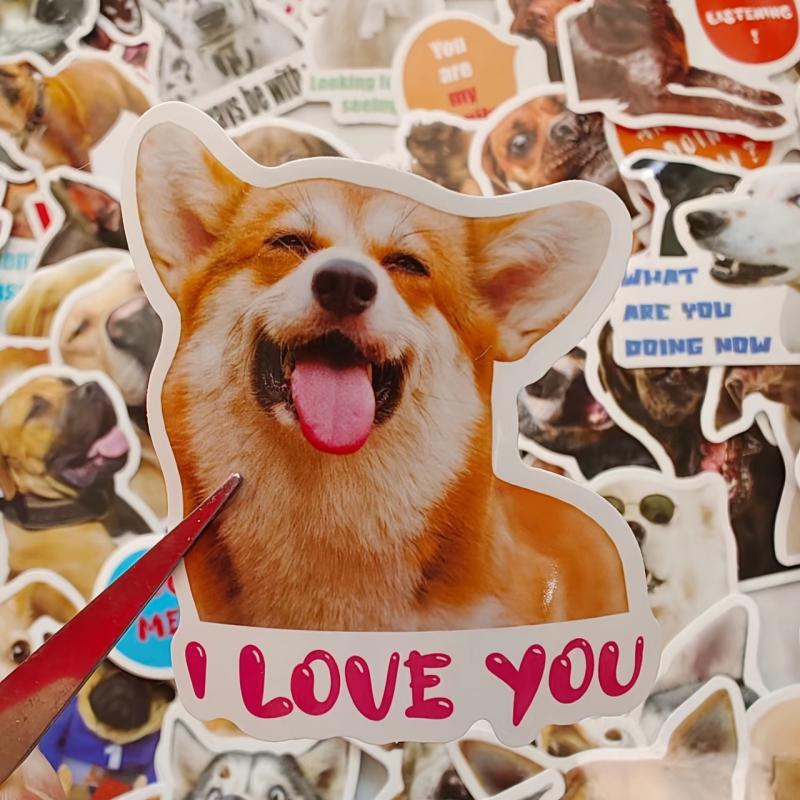 100pcs Dog Print Stickers Waterproof Decoration for Bottle Laptop