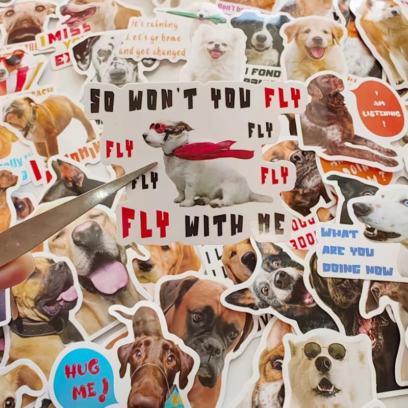 100pcs Dog Print Stickers Waterproof Decoration for Bottle Laptop